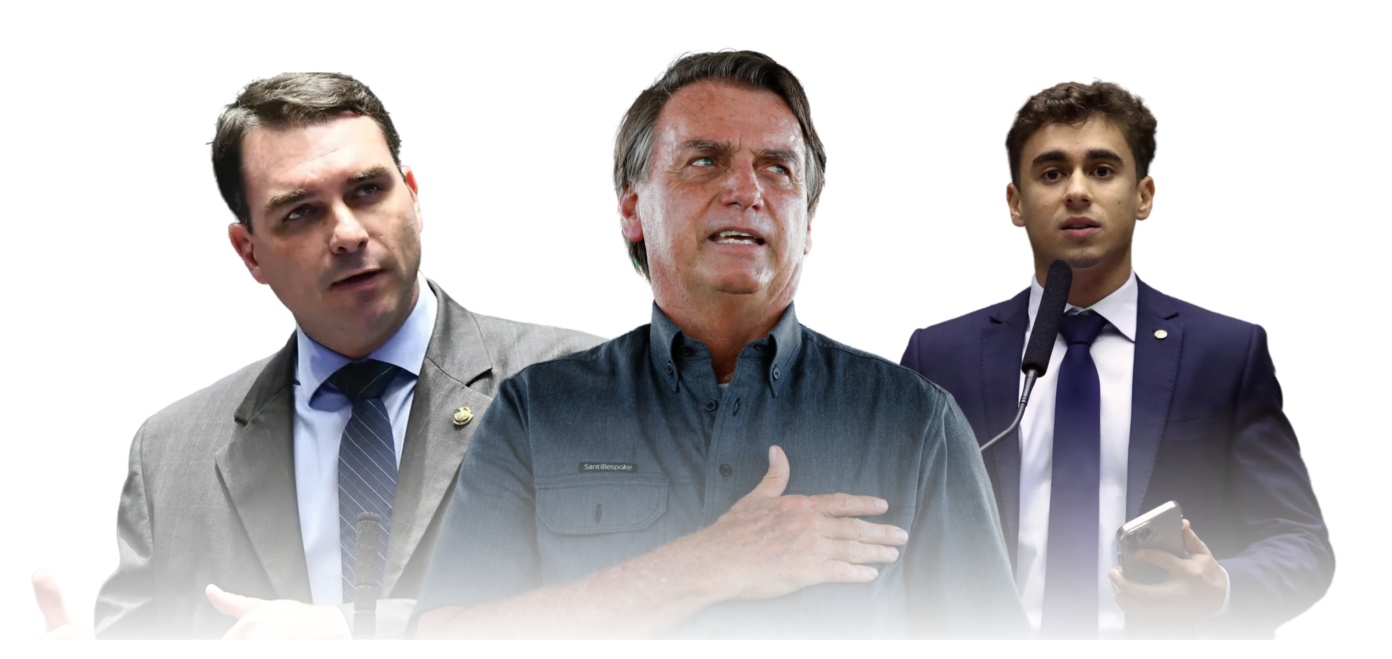Flávio Bolsonaro, Jair Bolsonaro e Nikolas Ferreira - Lideranças patriotas unidas pelo Brasil